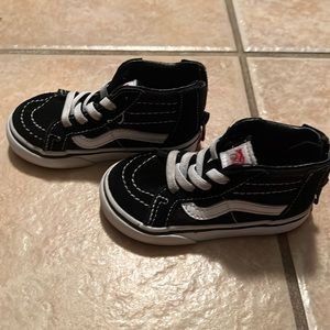 Infant, Black,  high top vans, barely worn.